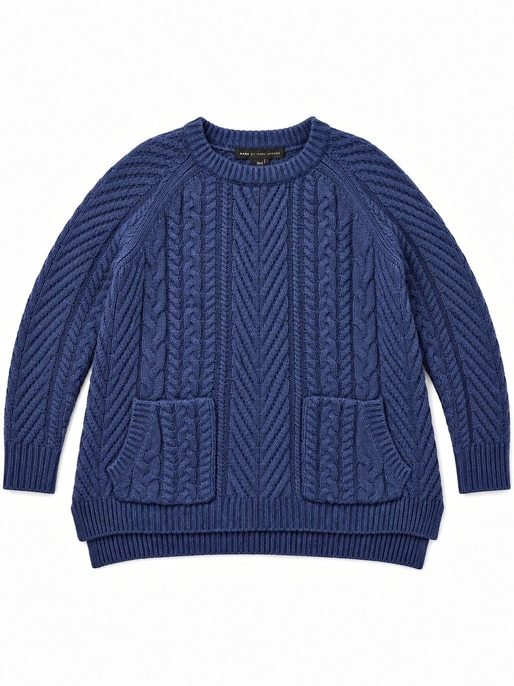 Marc by Marc Jacobs Century Blue Melange Cable Knit Sweater in Blue